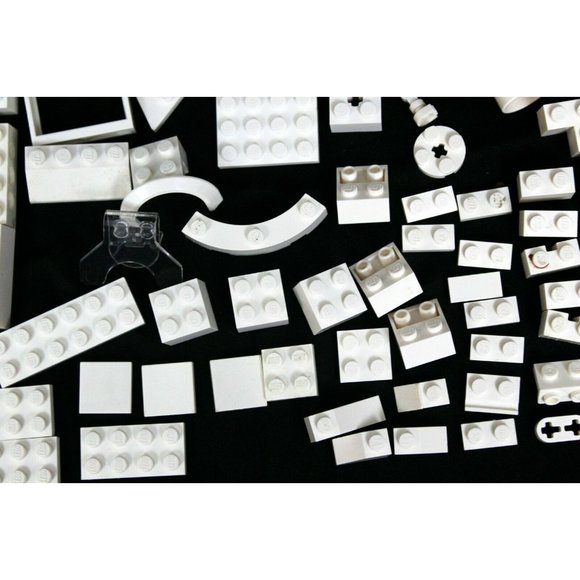 100+ Pieces White Lego Assorted Bricks Specialty Parts Building Shades Clear - Picture 9 of 12